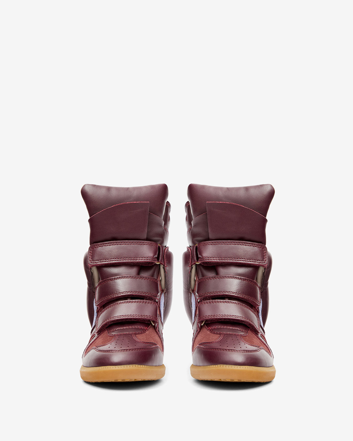 Isabel Marant Bekett Concealed Wedge Sneakers – Plum & Lavender Leather & Suede