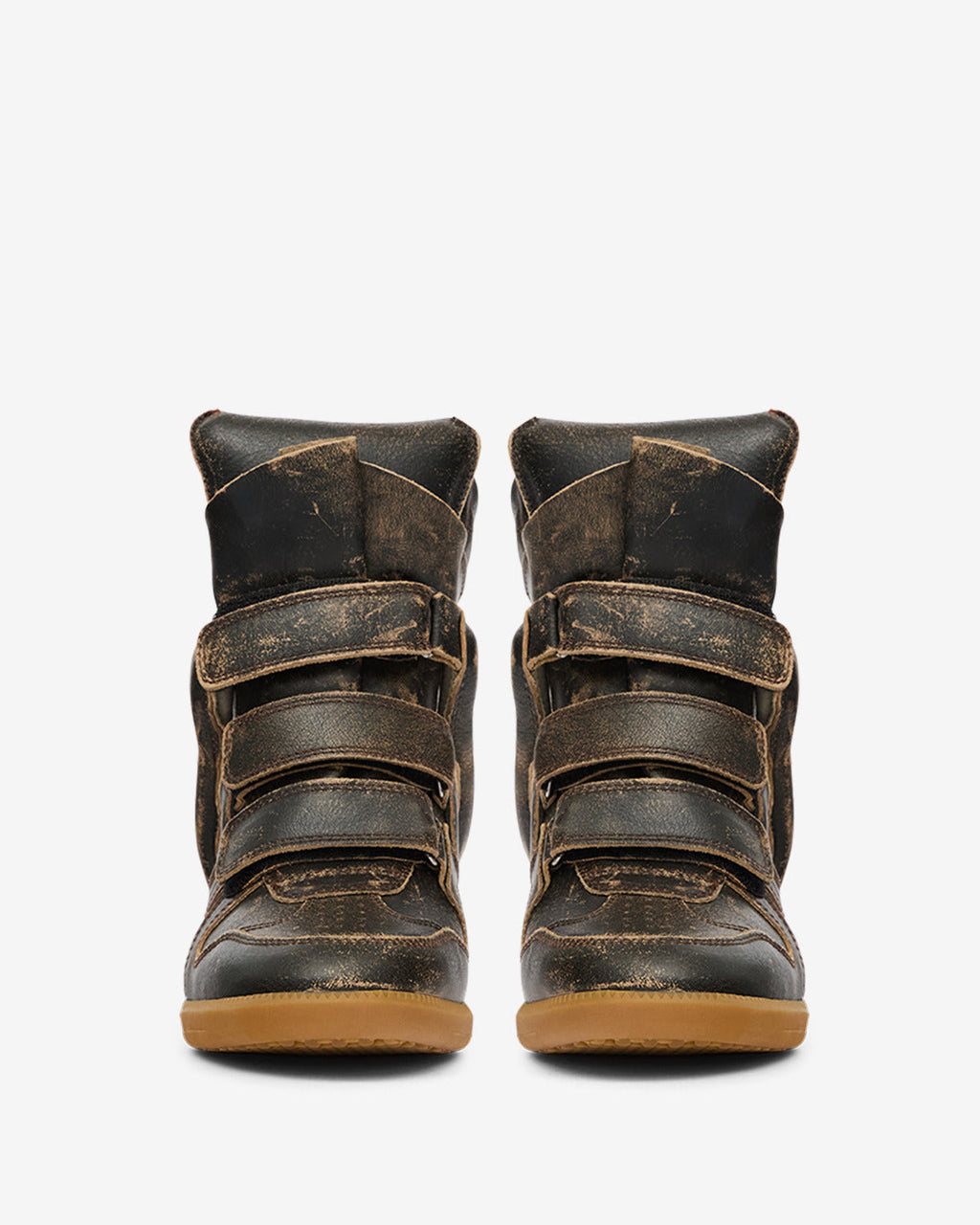 Isabel Marant Bekett Concealed Wedge Sneakers – Vintage Brown Leather & Suede