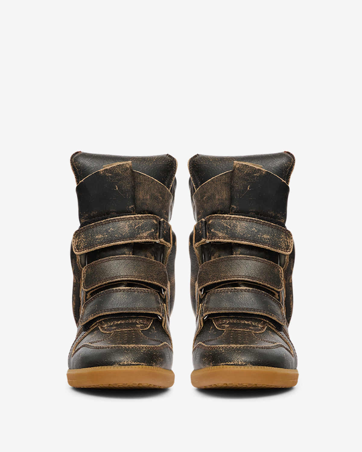 Isabel Marant Bekett Concealed Wedge Sneakers – Vintage Brown Leather & Suede