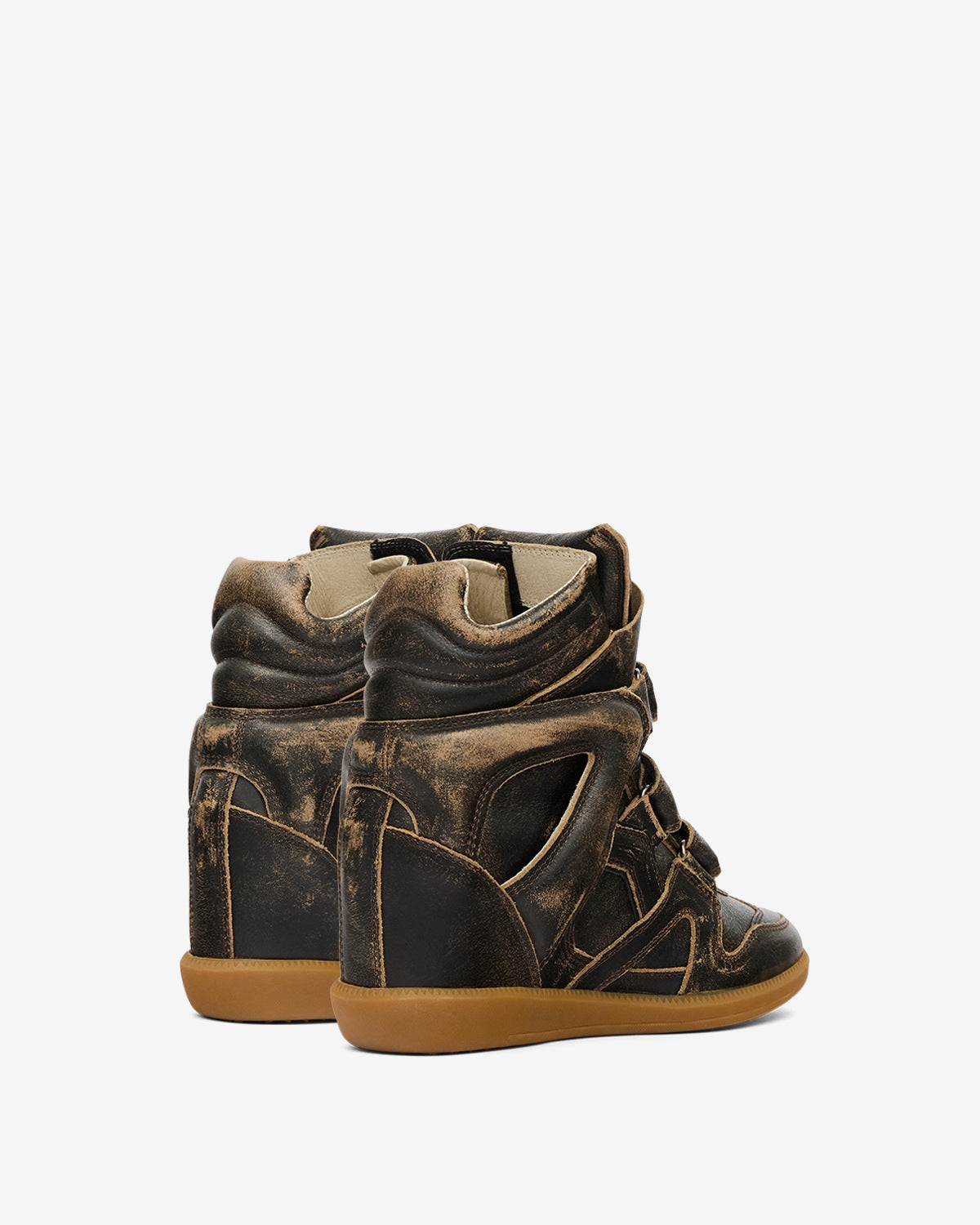 Isabel Marant Bekett Concealed Wedge Sneakers – Vintage Brown Leather & Suede