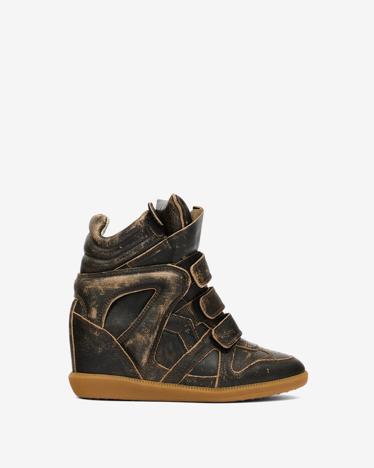 Isabel Marant Bekett Concealed Wedge Sneakers – Vintage Brown Leather & Suede