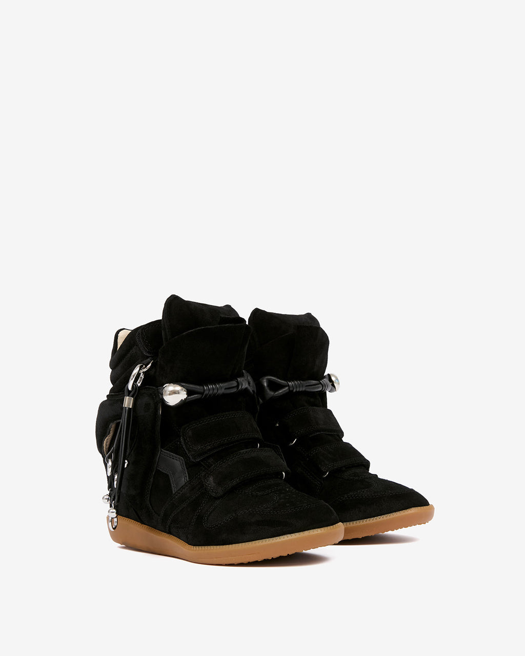 Isabel Marant Bekett Wedge Sneakers – Black Calfskin Leather & Suede