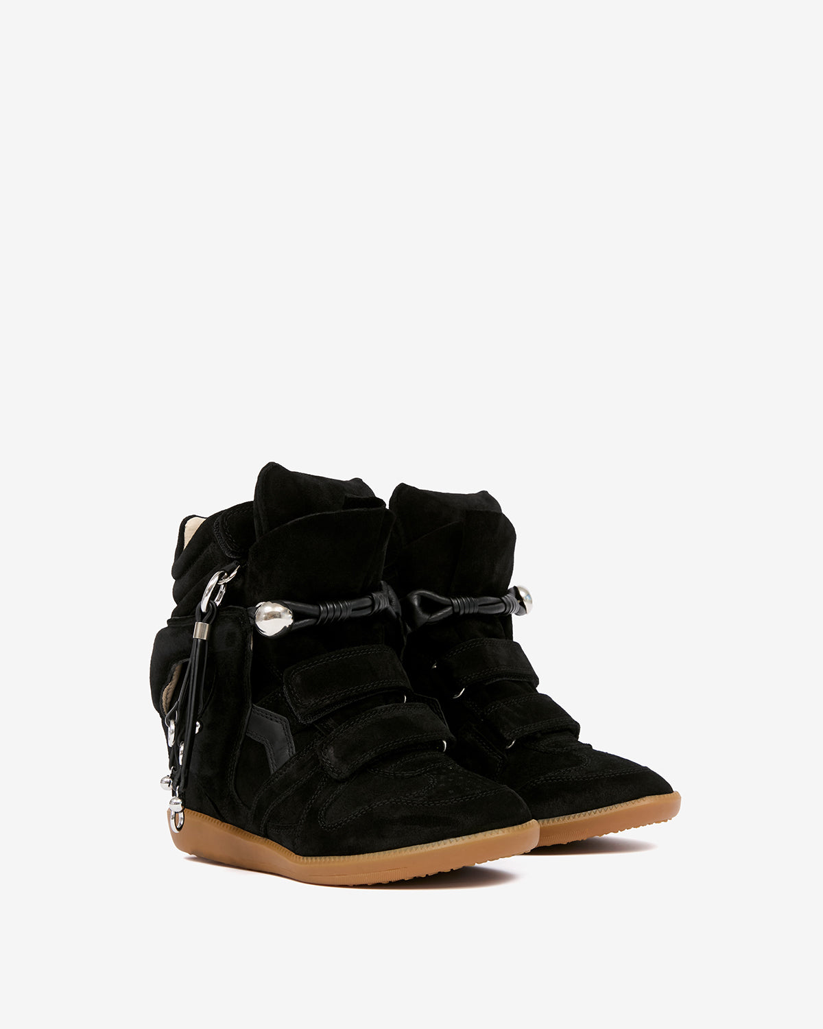 Isabel Marant Bekett Wedge Sneakers – Black Calfskin Leather & Suede