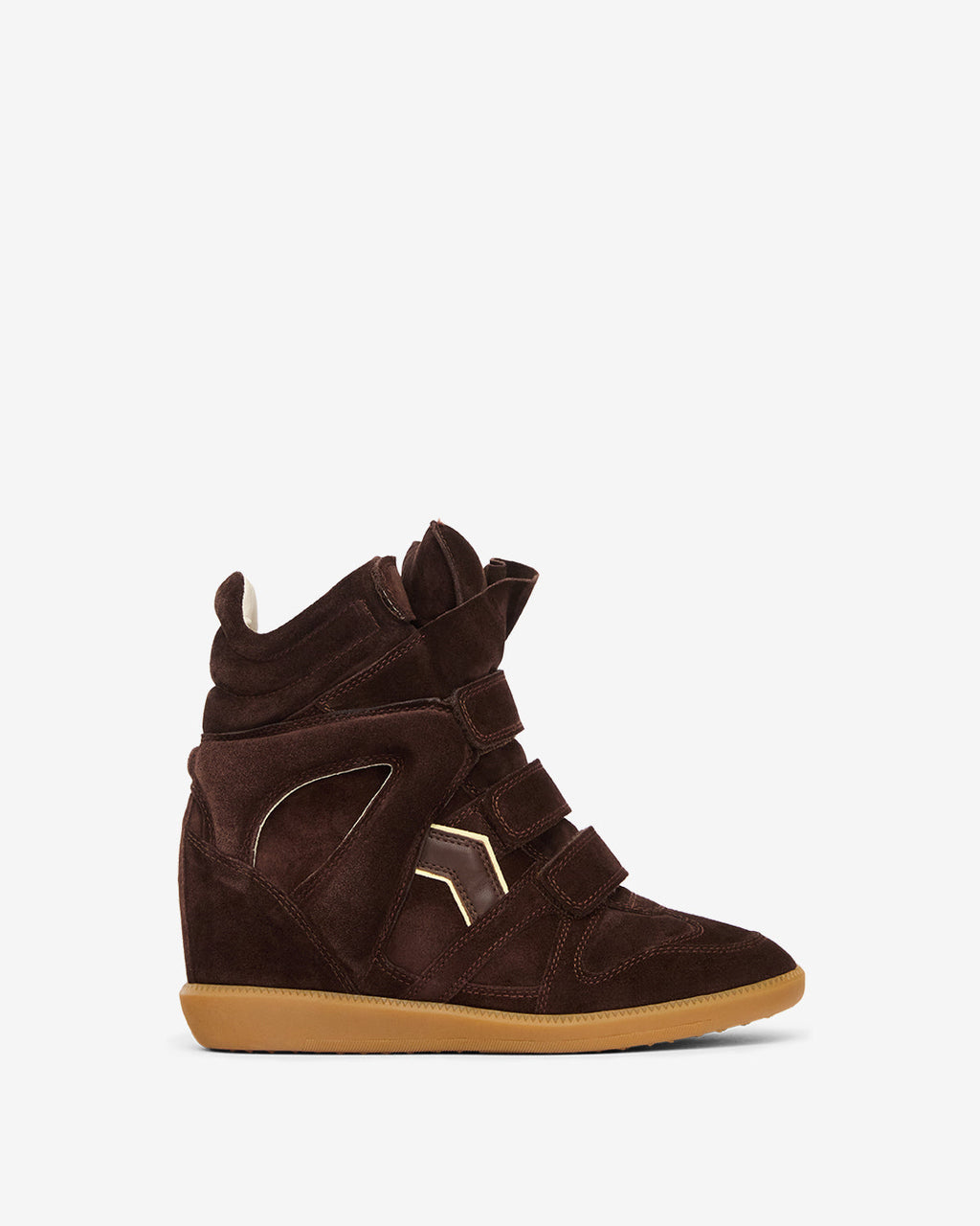 Isabel Marant Bekett Wedge Sneakers – Chocolate & Light Yellow Calfskin Leather & Suede