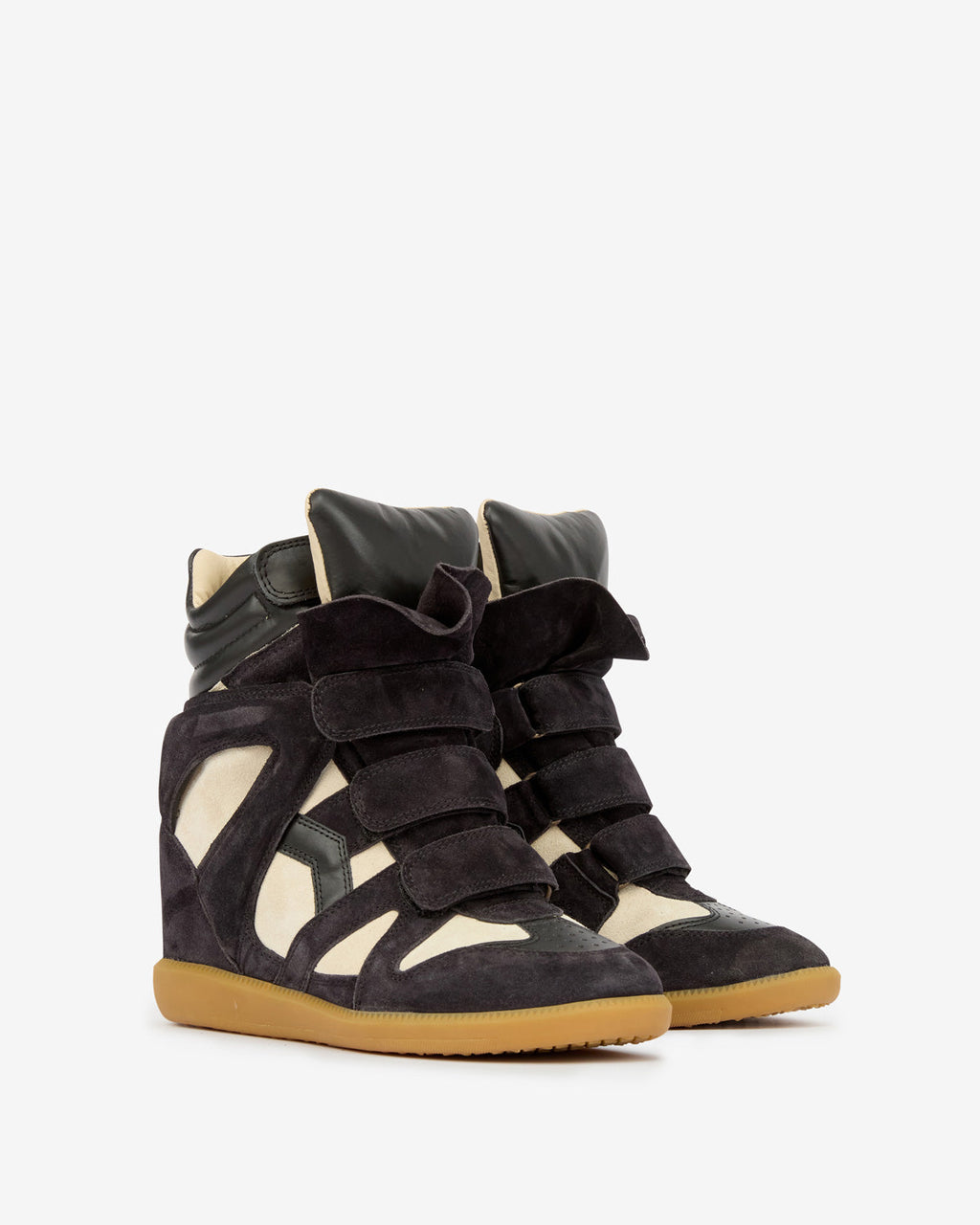 Isabel Marant Women’s Bekett High‑Top Sneakers – Faded Black & Chalk