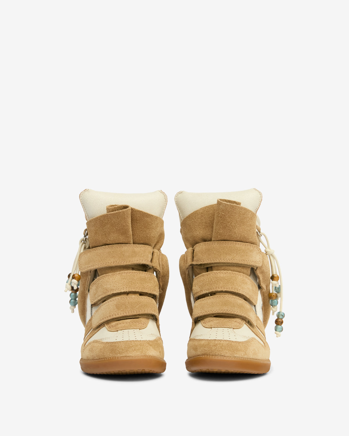 Isabel Marant Bekett Concealed Wedge Sneakers – Beige & Chalk Leather & Suede