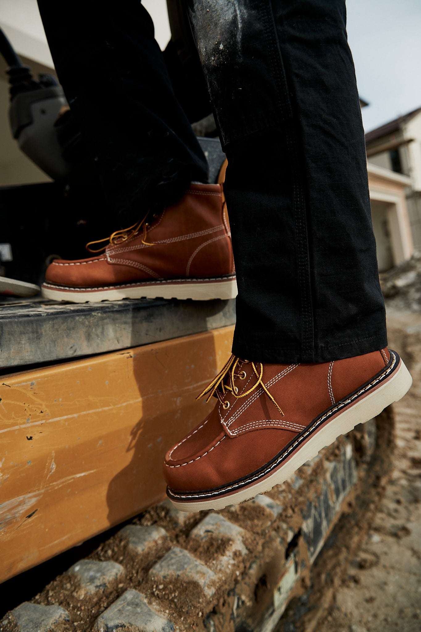 Ever Boots Weldor Men's Moc Toe Work Boots Brown